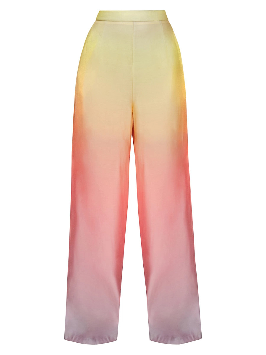 Women's Bata Ombré Chiffon High-Rise Wide-Leg Pants - Adwa Light Print - Size XS | Saks Fifth Avenue