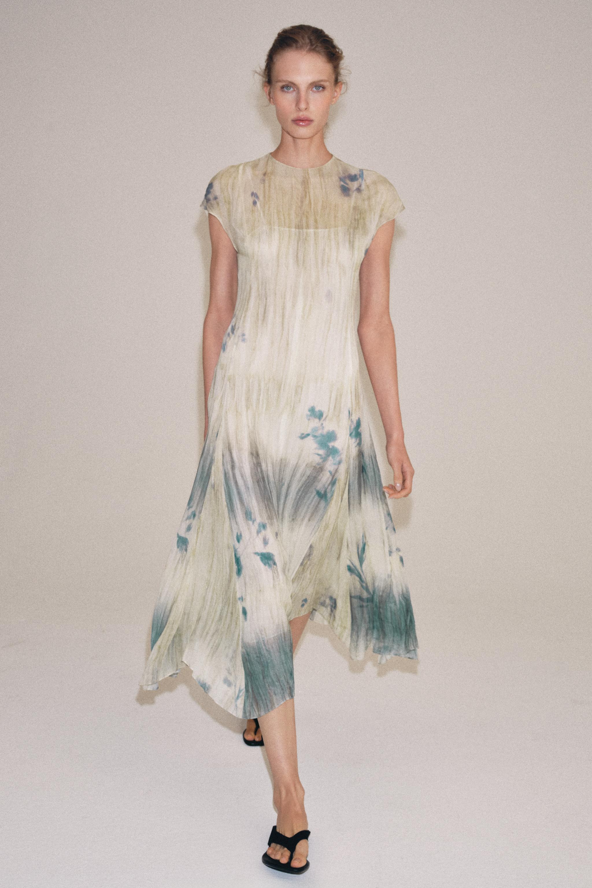 ZW COLLECTION PRINTED MIDI DRESS | Zara US