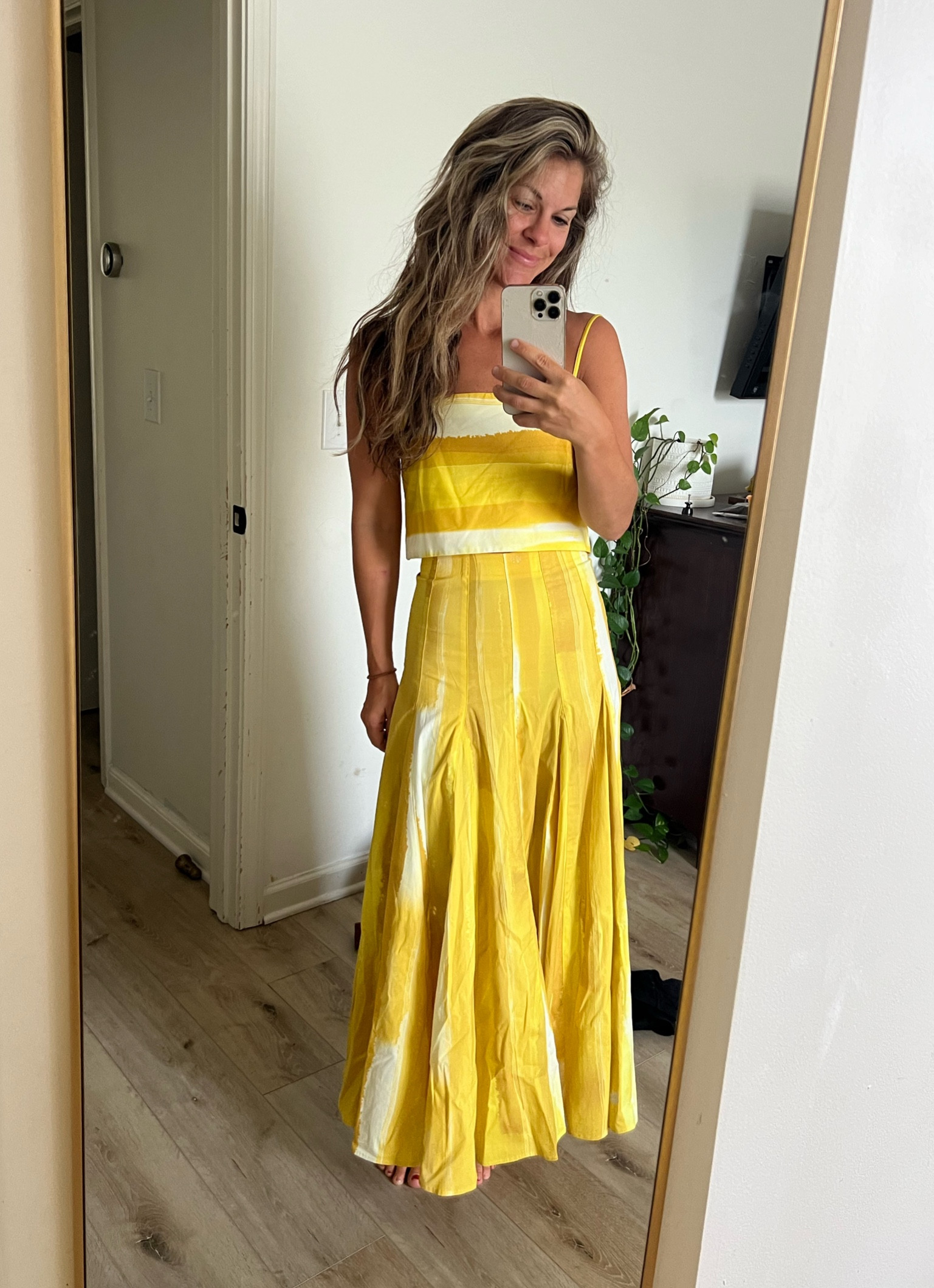yellow two piece dress lace pieces long prom yellow evening dress – dresstby Pool Blue Golden Yellow Dress - Yellow