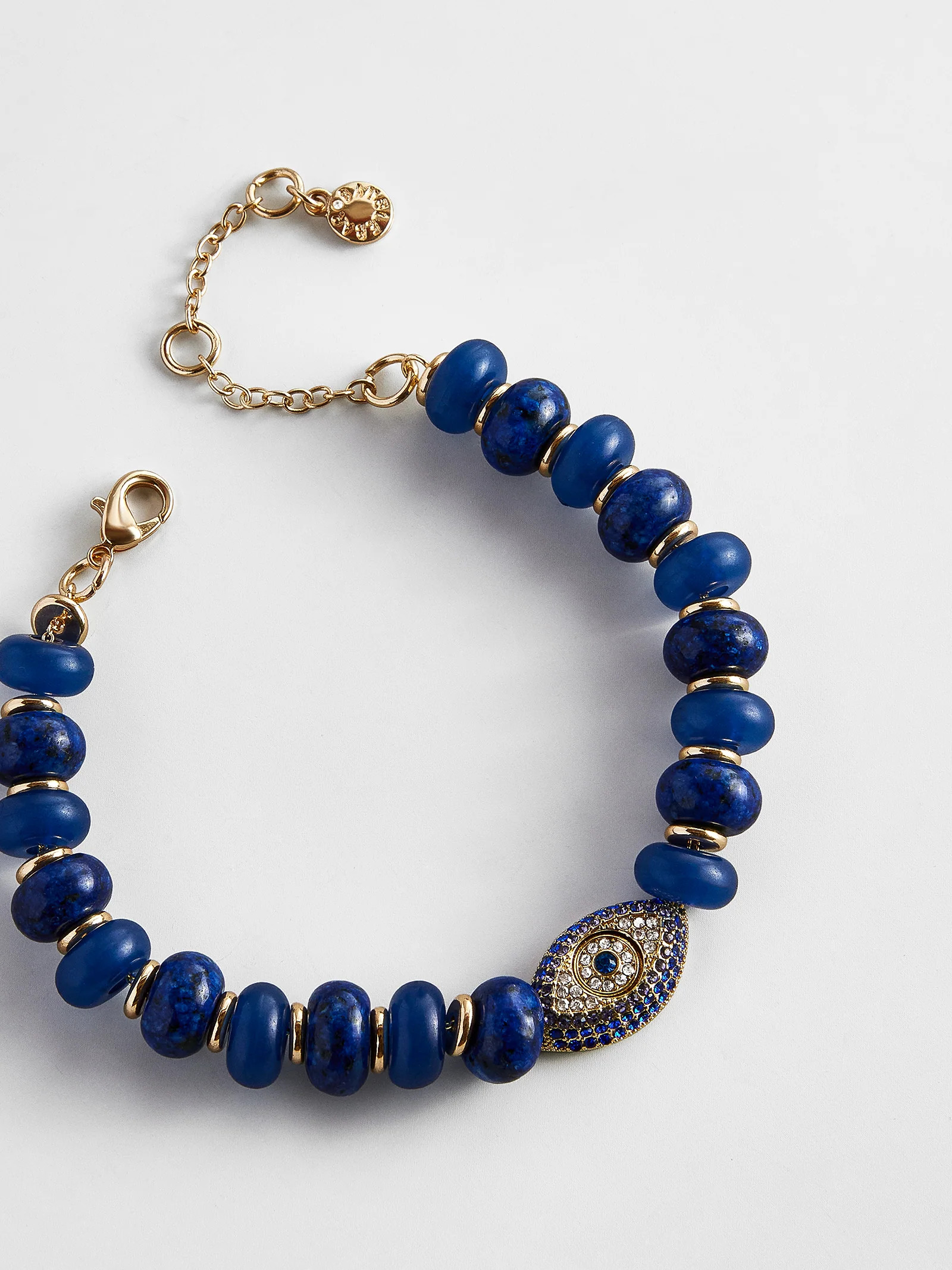 Eye Catcher Evil Eye Semi-Precious Bracelet - Navy | BaubleBar