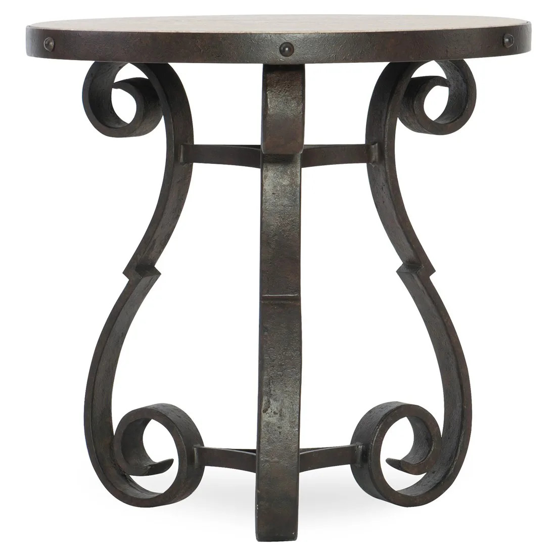 Louis Updated Traditional Travertine Cast Iron Side Table | Kathy Kuo Home