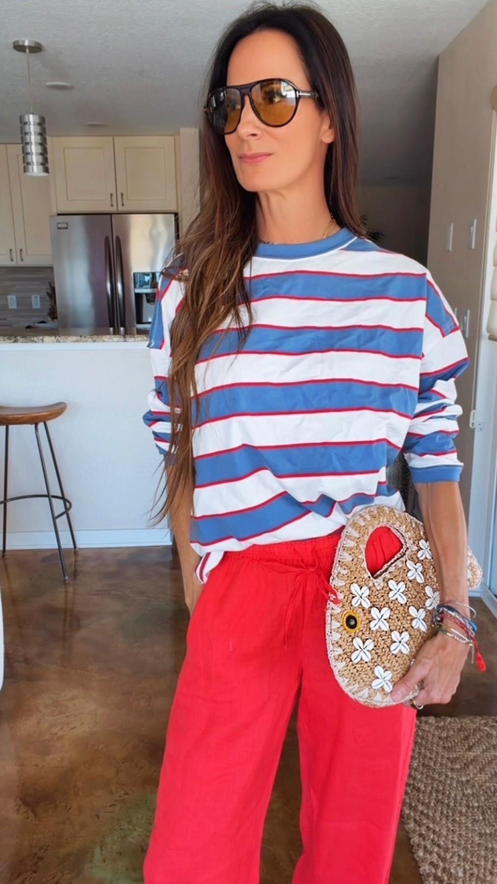 POV: You throw on an oversized striped tee and linen pants for a quick coffee run… and somehow it becomes your favorite outfit of the week. ❤️💙

This look is exactly why I love summer style. Easy, comfortable, effortless… but still cute enough to make it look like you had a plan all along. 😏

The oversized striped tee is giving cozy coastal mornings, the linen drawstring pants are lightweight and breezy, and the fish bag might just be my favorite accessory of the season.

Perfect for beach mornings, breakfast with friends, running errands, or those days when you want to look put together without actually trying.

Wearing XXS in the tee and XS in the pants.

@jcrew

#NicoleColeeStyle #SummerStyle #CoastalChic #BeachStyle #ResortWear

#LTKdayinmylife #LTKgrwm #LTKootd