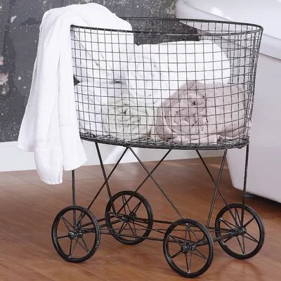 Wheeled Wire Laundry Basket | Wayfair North America