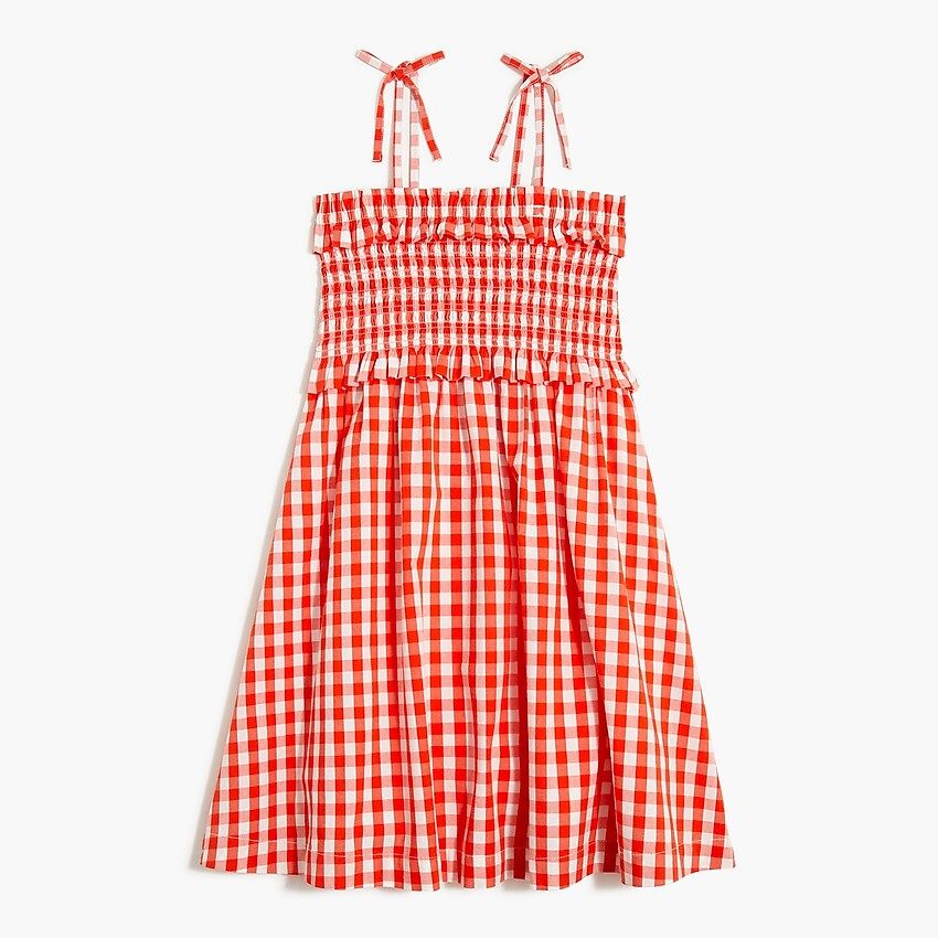 Girls' gingham smocked dress | J.Crew Factory