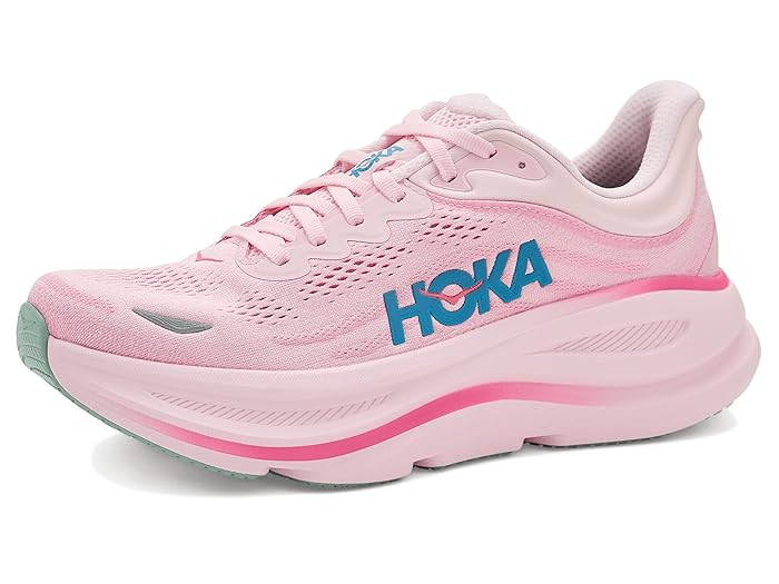 Hoka Bondi 9 Women's Shoes Blue Spark/Mint Fluorite : 10 D - Wide, Synthetic | Zappos.com