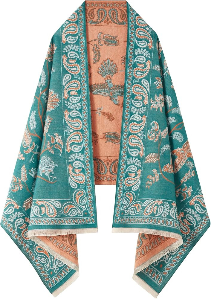 Women's Reversible Pashmina Shawl Wrap for Women Big Scarf Holiday Gifts With Gift Box | Amazon (US)
