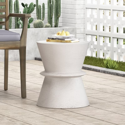 Christopher Knight Home Cambio Outdoor Lightweight Concrete Side Table, Antique White | Target