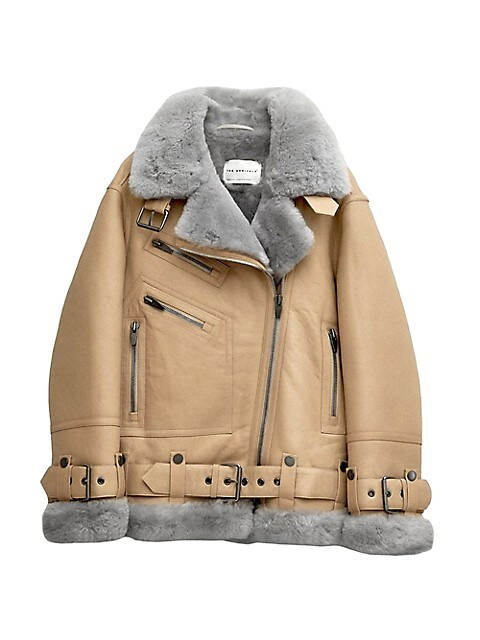 Moya Leather & Dyed Shearling Coat | Saks Fifth Avenue