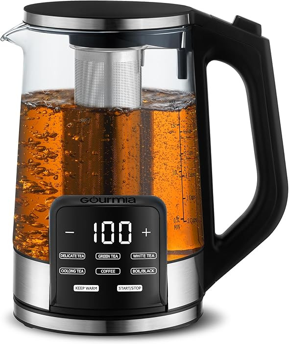 Gourmia Electric Programmable Glass Kettle – 1.7L Temperature Control Tea & Coffee Kettle with ... | Amazon (US)