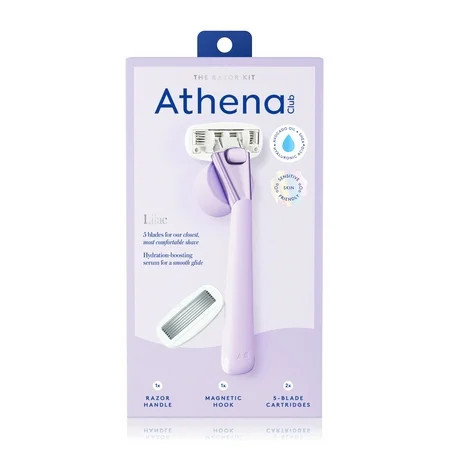 Athena Club 5-Blade Women's Razor Kit - 1 Handle, 2 Blade Refills, Magnetic Hook - Lilac | Walmart (US)