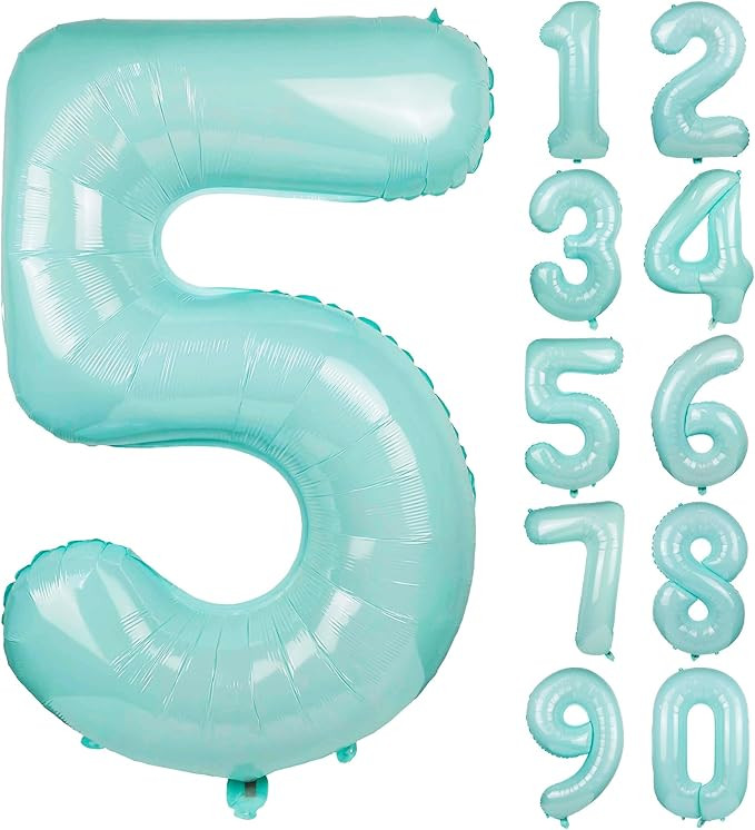 40" Macaron blue Number Balloons Helium Foil Mylar Balloon Birthday Party banquet Decoration 5 | Amazon (US)