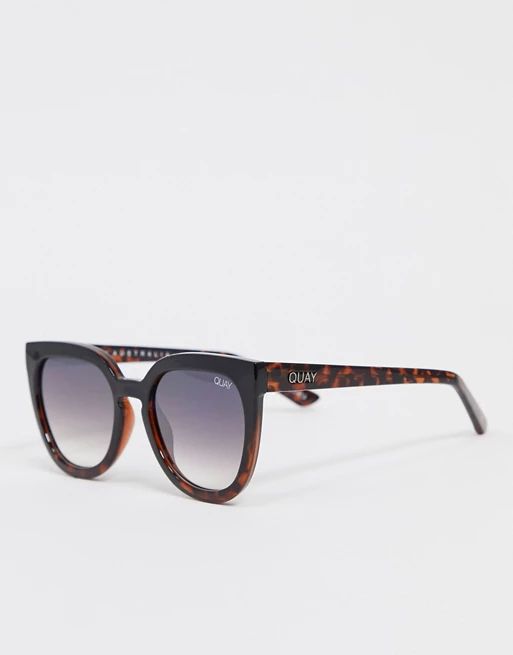 Quay Australia Noosa cat eye sunglasses in black and tort | ASOS (Global)