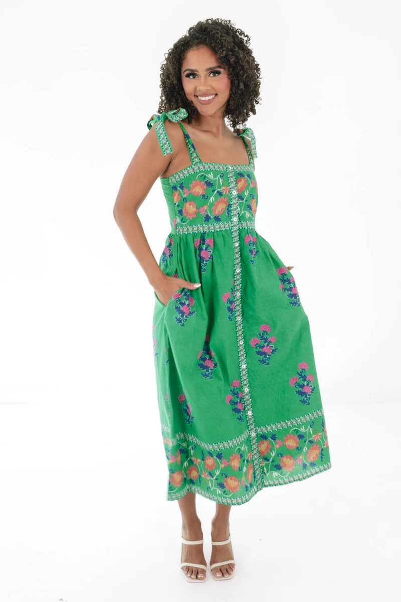 Stained Glass Midi Dress - Green | The Impeccable Pig