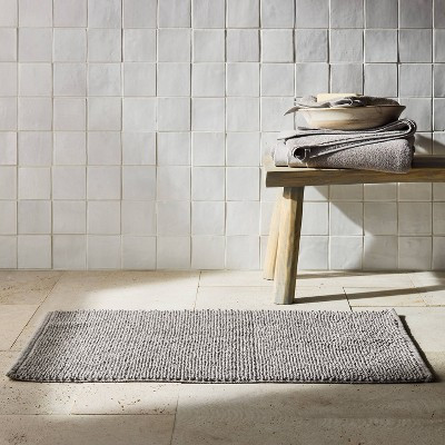 21"x34" Textured Bath Rug Gray - Casaluna™: Cotton, Woven, Low Pile, OEKO-TEX Certified | Target