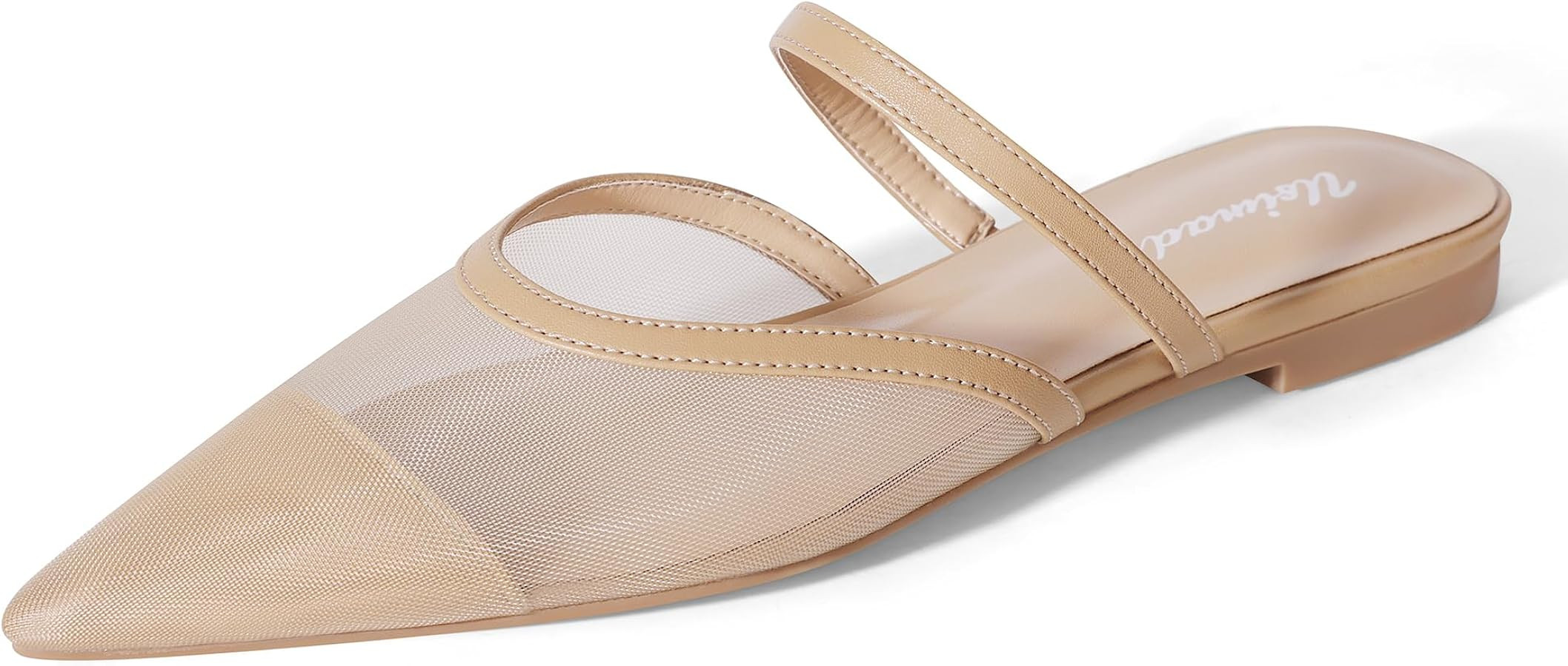 USIMAD Mesh Mule Flats for Women with Arch Support Pointed Toe Memory Foam Insole Casual Comforta... | Amazon (US)