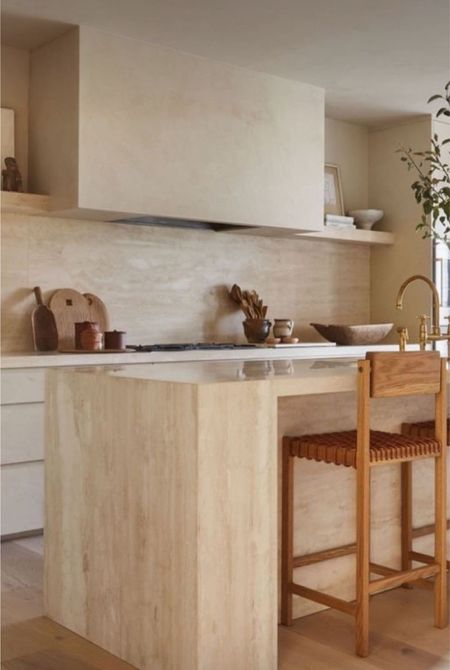 Neutral kitchen. #plaster #limewash #romanclay #travertine #kitchen #organicmodern #decor #vintagedecor 

#LTKGiftGuide #LTKhome #LTKfindsunder100