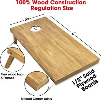 GoSports 4'x2' Regulation Size Wooden Cornhole Boards Set | Includes Carrying Case and Bean Bags ... | Amazon (US)