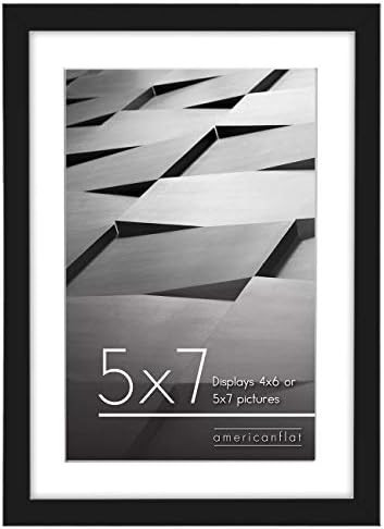 Americanflat 5x7 Picture Frame in Black - Thin Border Frame Displays 4x6 With Mat and 5x7 Without... | Amazon (US)