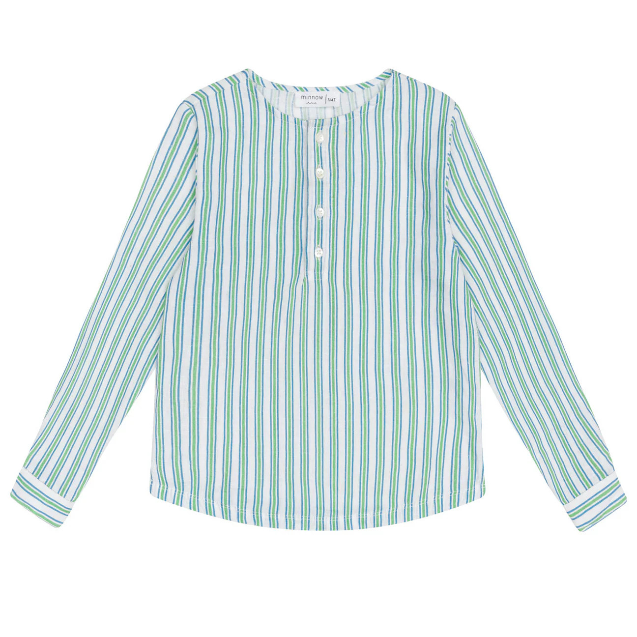 unisex tamarin stripe linen henley | Minnow