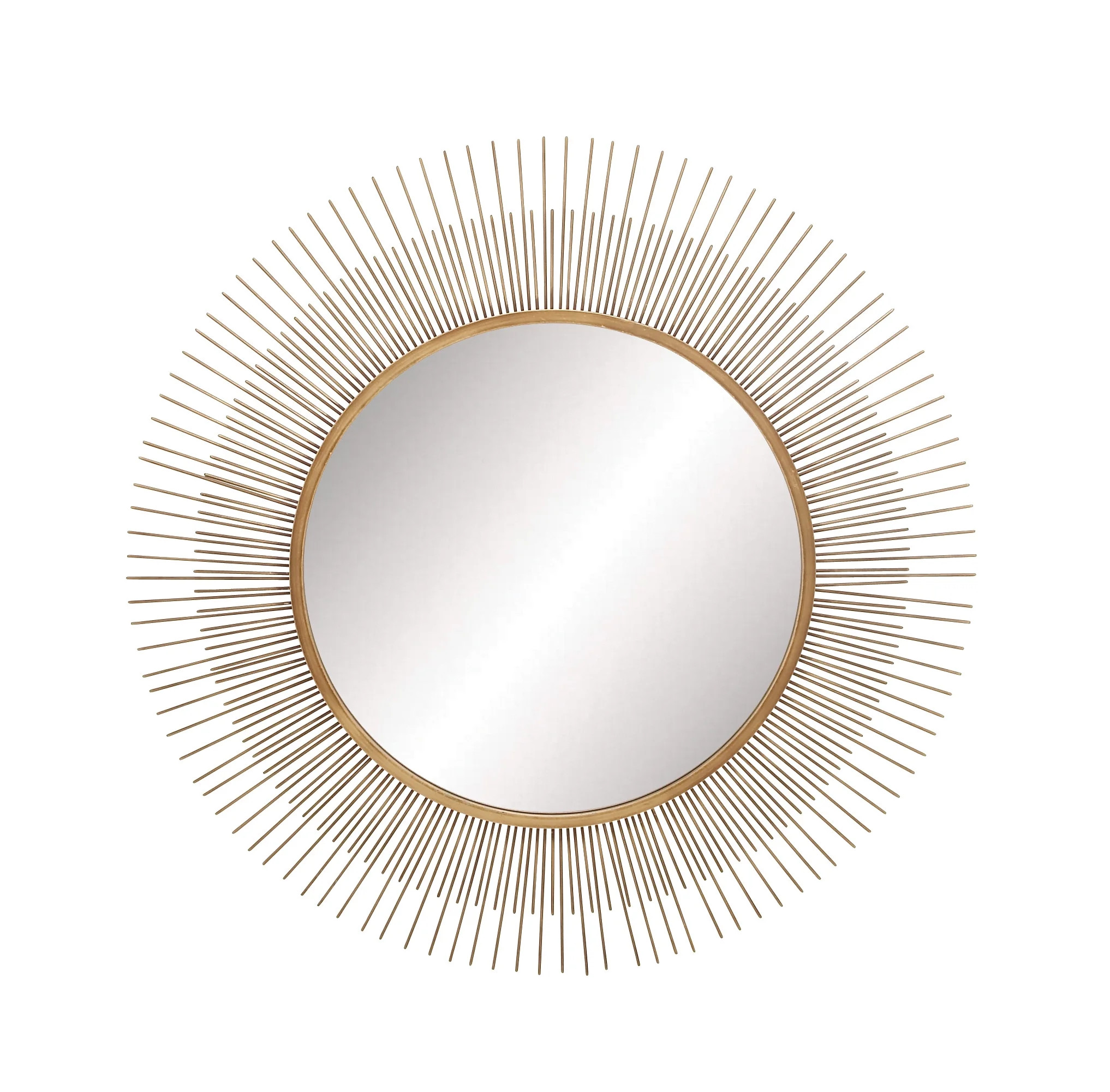 DecMode 36"W, 36"H Round Wall Mirror, Gold | Walmart (US)