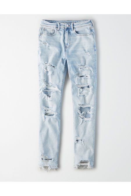 Stretch Mom Jean Women's Indigo Skylight Destroy 0 Regular | American Eagle Outfitters (US & CA)