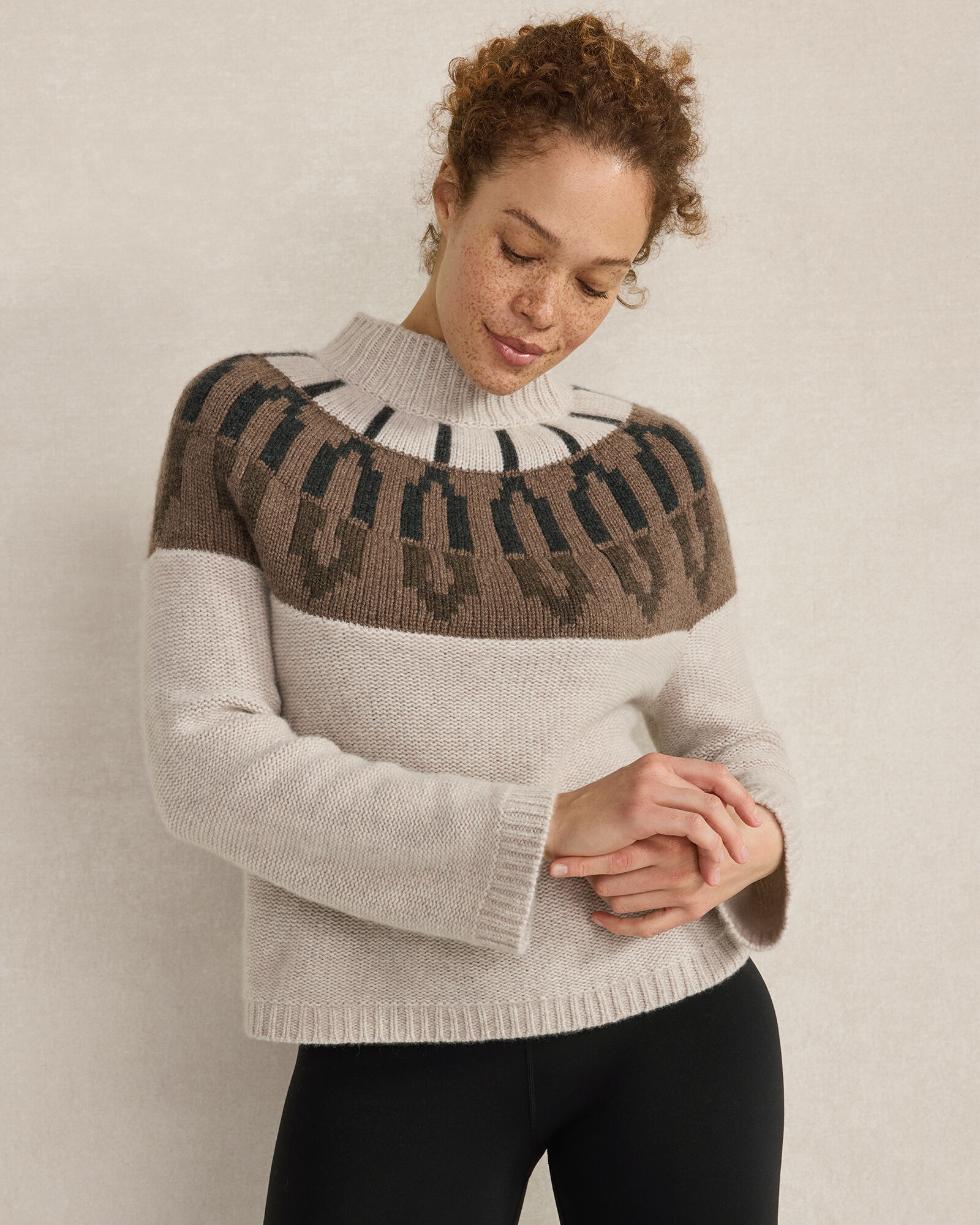 Cashmere Fairisle Mock Neck Sweater | Haven Well Within