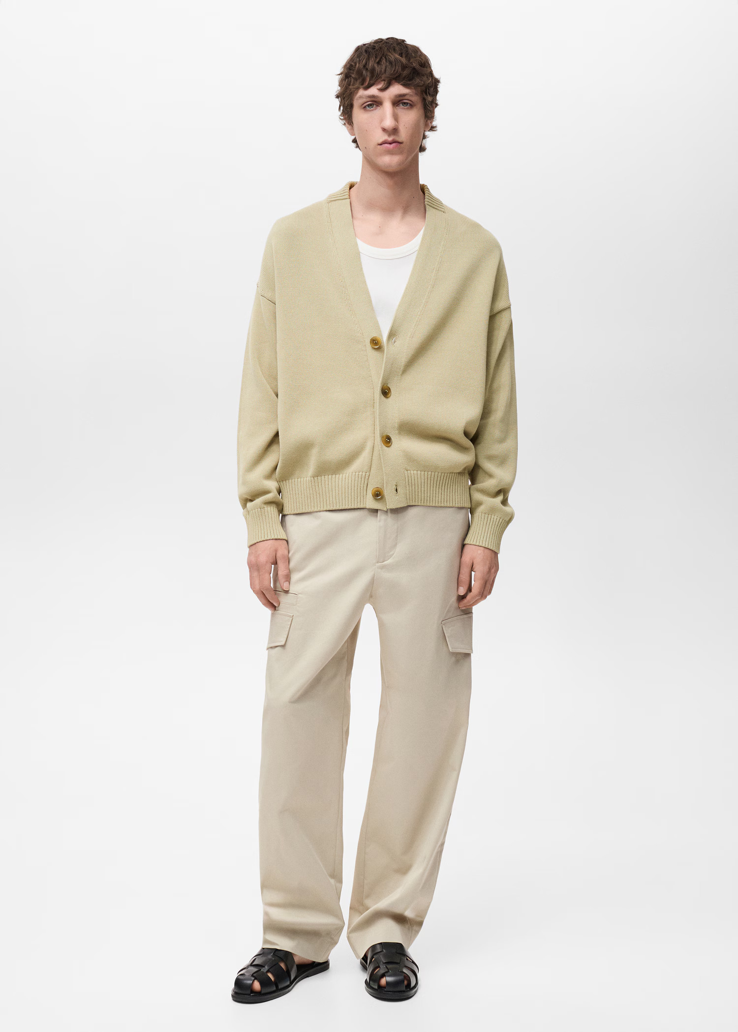 Knitted cotton cardigan with buttons - Men | MANGO United Kingdom | MANGO (UK)