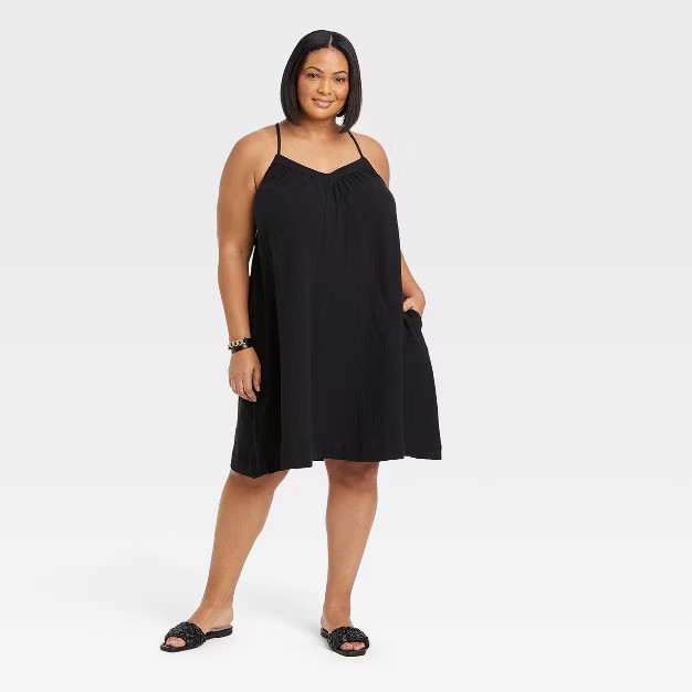 Women's Plus Size Sleeveless Cross Back Woven Dress - Ava & Viv™ | Target