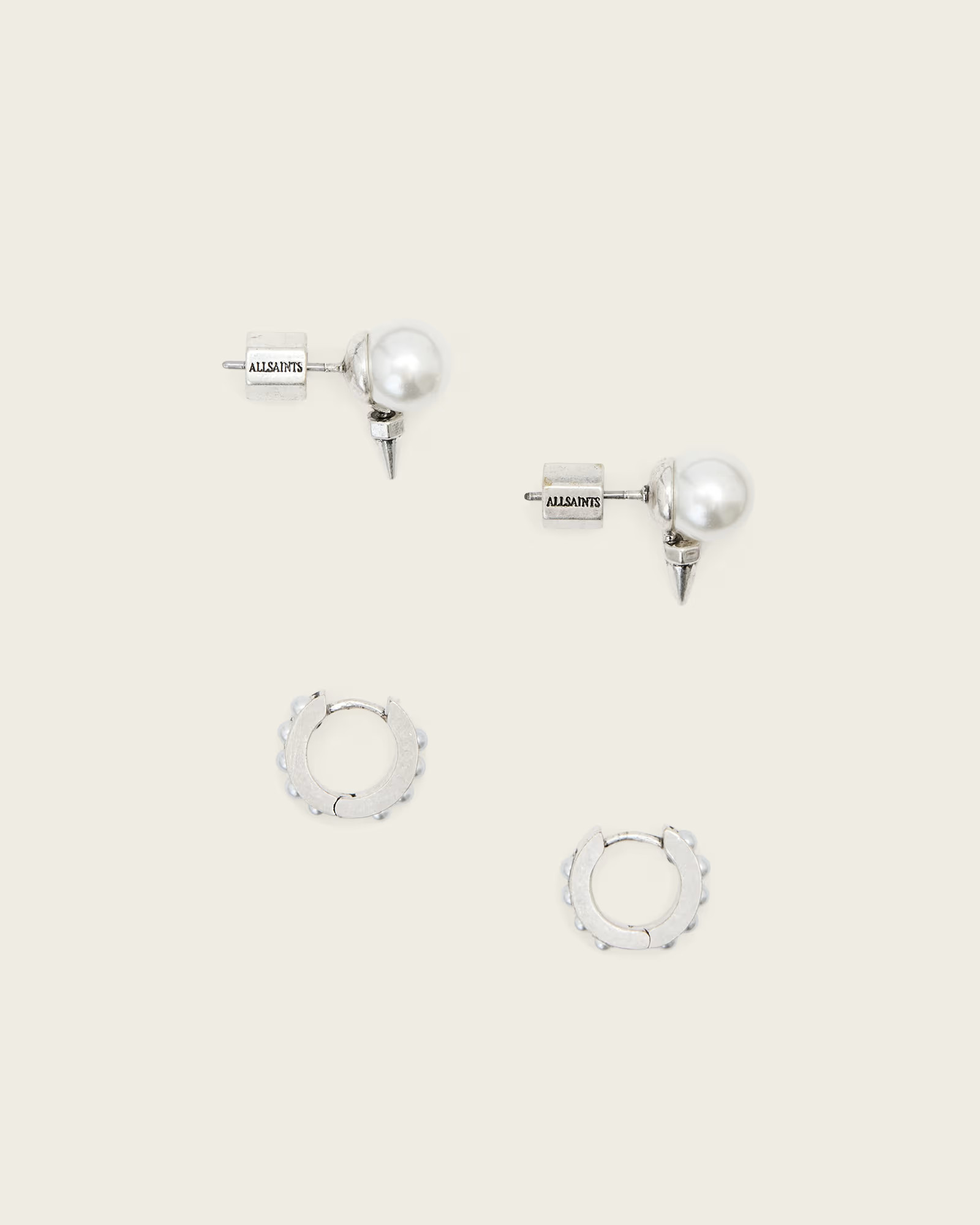 Rue Mix Earrings WARM SILVER | ALLSAINTS | AllSaints UK