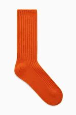 RIBBED CASHMERE SOCKS - DARK ORANGE - Socks & Tights - COS | COS (US)