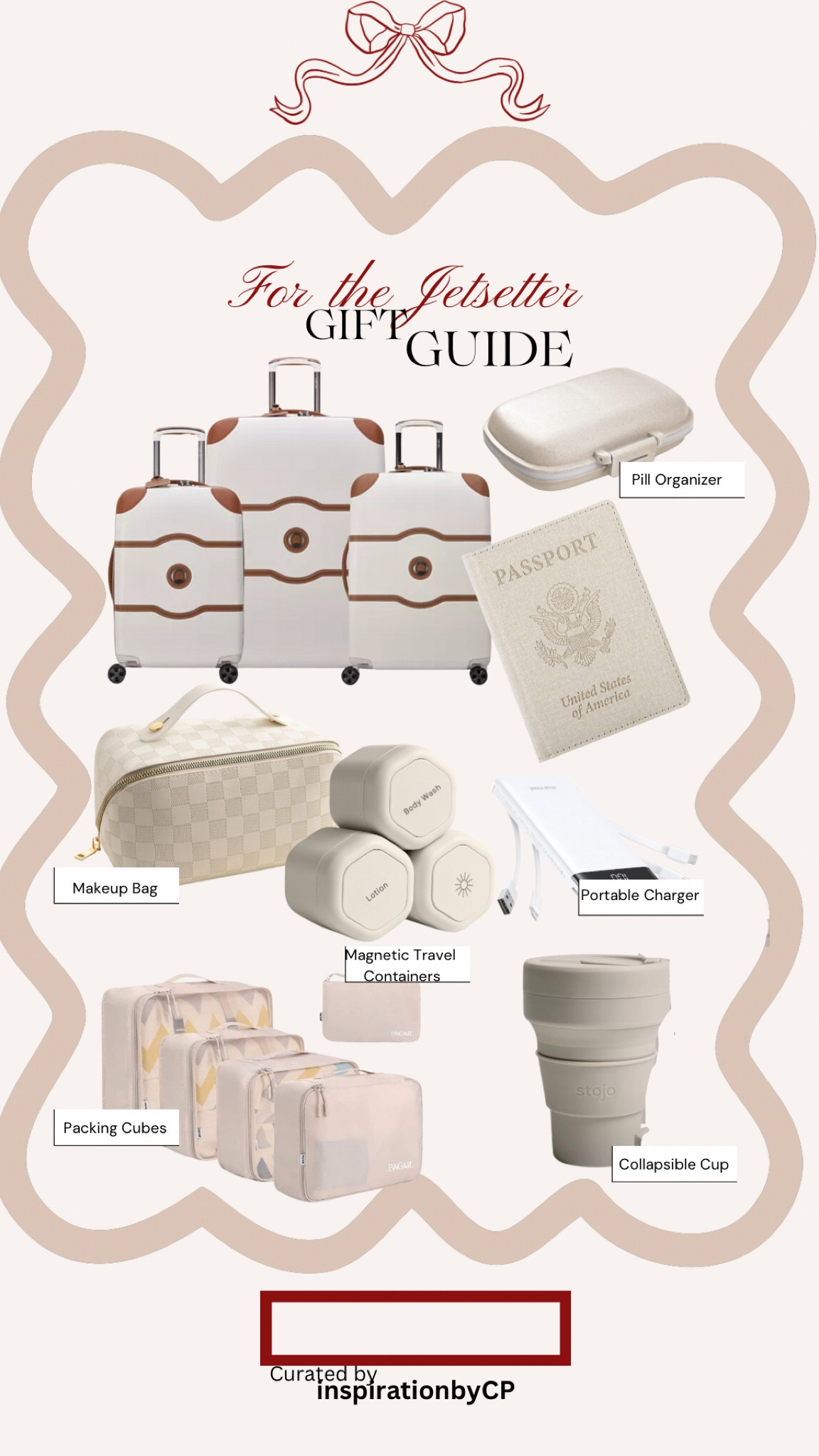 Gift Guide for the Traveler/Jetsetter
#suitcase #makeupbag #giftideas #giftguide #travelessentials #travelmusthave #packingcubes #amazontravel

#LTKGiftGuide #LTKTravel #LTKHoliday