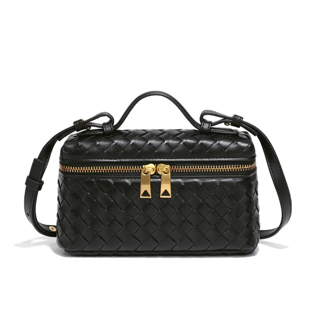 Black PEACH ACCESSORIES Elegant Woven Cube Crossbody Bag | Debenhams | Debenhams UK