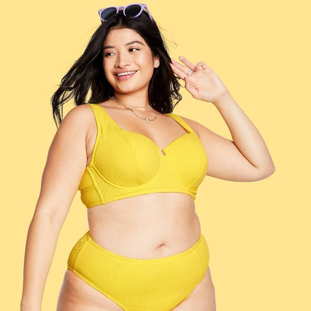 Women's Underwire Textured Bikini Top - Stoney Clover Lane x Target Yellow | Target