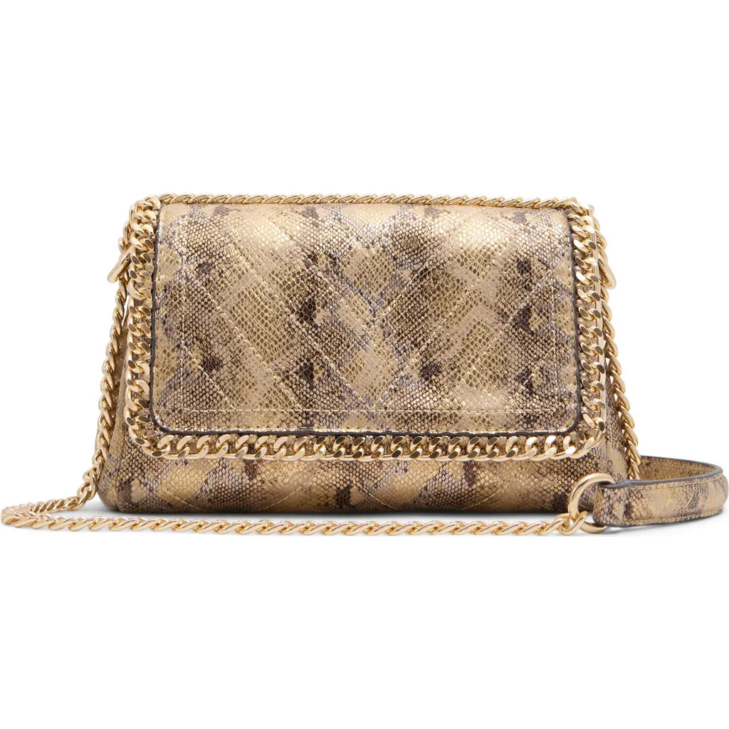 ALDO Kayley Snake Embossed Faux Leather Crossbody Bag in Gold at Nordstrom | Nordstrom