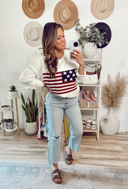 American flag sweater. Use code ASHLEYBLOOM20 for 20% off.

Memorial Day weekend outfit inspo 
Fourth of July weekend outfit 
Red white and blue 
Summer outfit 

#LTKSeasonal #LTKstyletip #LTKfindsunder100