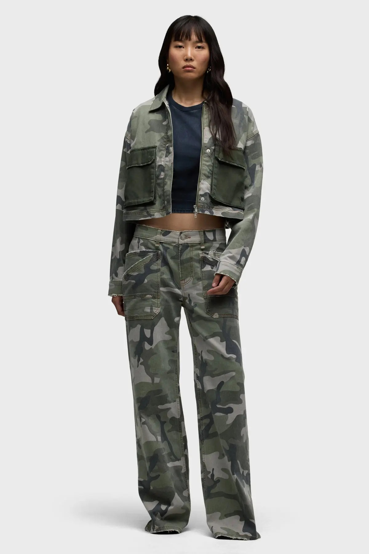 Hudson Jeans Rylee Camo Loose Straight in Camo Y2K at Nordstrom, Size 31 X 32 | Nordstrom