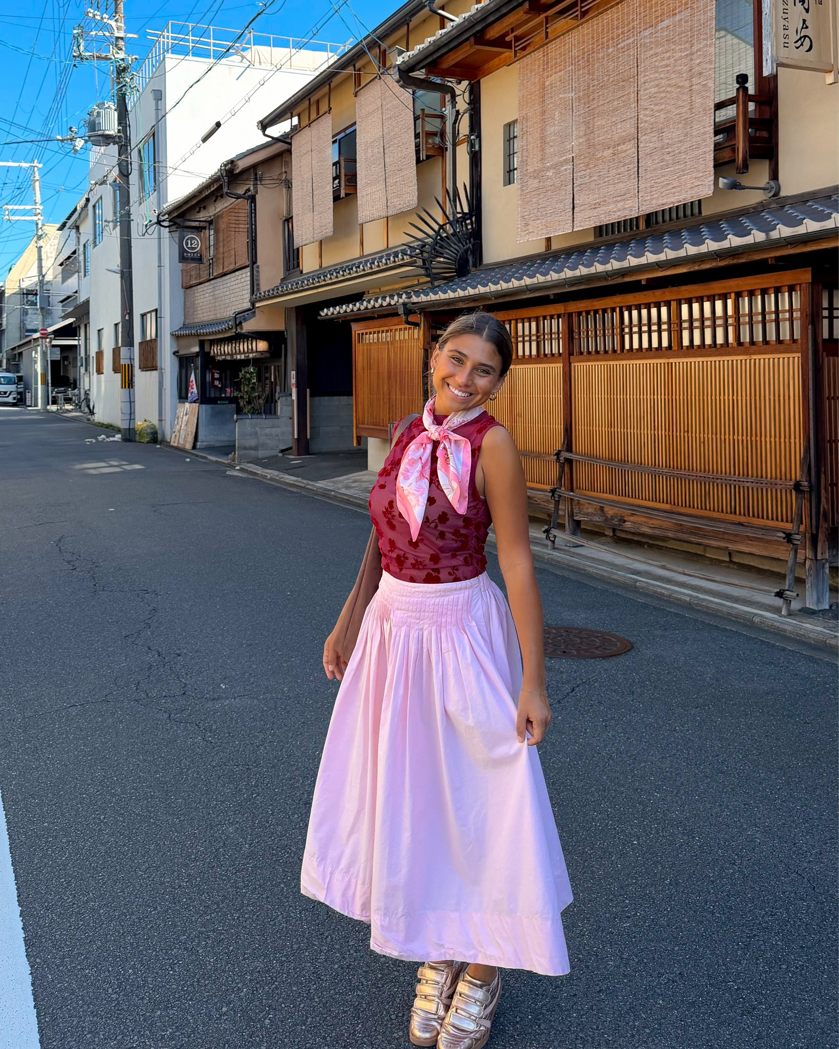 outfit i wore while in kyoto, japan! so fun and a perfect transition outfit for fall!🌸💗

top: small
can’t find the exact link for the skirt but i rented it on nuuly - find me now “full midi skirt”  medium


#LTKFindsUnder100 #LTKStyleTip #LTKootd