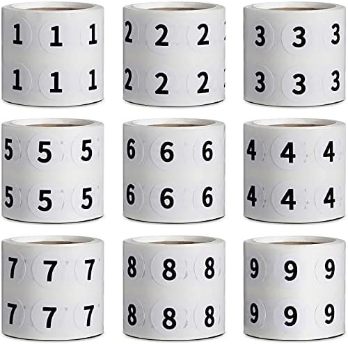 4500 Pieces 9 Rolls Circle Number Sticker 1-9 Warehouse Organization Inventory Stickers 1/2 Inch ... | Amazon (US)