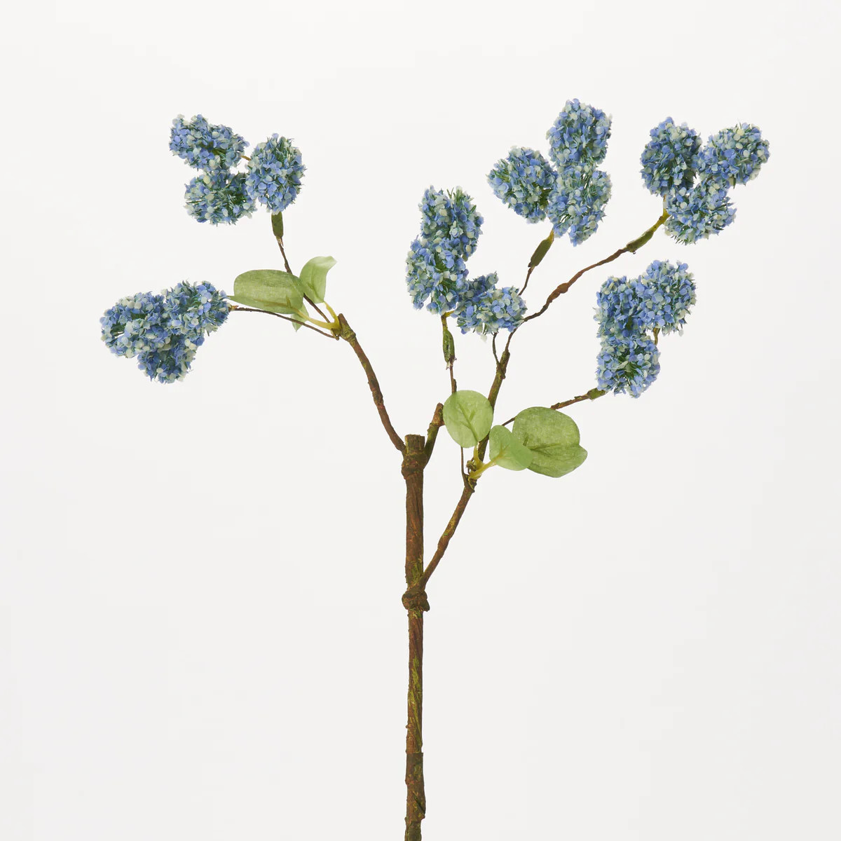 Light Blue Mini Viburnum Everyday Spring Faux Foliage Stem Spray - 15" | Darby Creek Trading