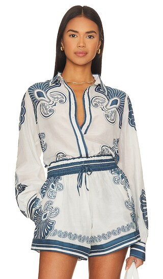 Vanessa Shirt in Blue Flowers | Revolve Clothing (Global)