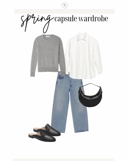 The Spring Capsule Wardorbe is here! 18 pieces to make getting dressed easy, decrease decision fatigue and reduce your mental load this spring. All at a modest price point with all items including trench under $150.

1. Basic white tshirt
2. Cashmere sweater
3. Striped sweater
4. White button down
5. Black denim
6. Cream pants (not shown but linked)
7. Wide leg denim
8. Black blazer
9. Trench coat
10. Black mules
11. Cognac sandals
12. Black sling backs
13. Sneakers
14. Chain necklace
15. Black purse 
16. Black crossbody (not shown)
17. Cognac tote
18. Sunglasses

spring outfits, spring capsule, what to wear for spring, spring outfits for women, travel spring outfits, spring essentials, sprint closet essentials, spring wardrobe essentials

#LTKSpringSale #LTKSeasonal