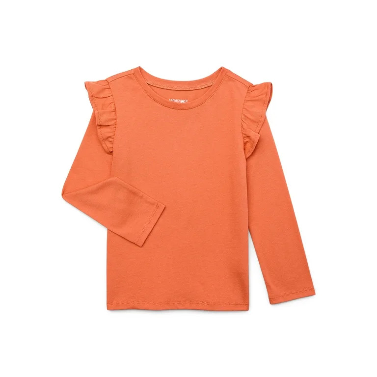 Garanimals Toddler Girl Ruffle Shoulder Top with Long Sleeves, Sizes 18M-5T | Walmart (US)