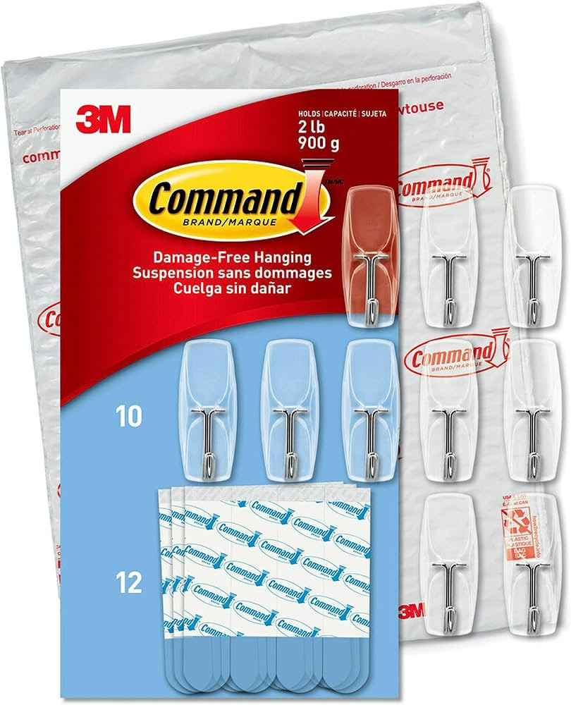 Command Medium Wire Toggle Hooks, Damage Free Hanging Wall Hooks with Adhesive Strips, No Tools W... | Amazon (US)