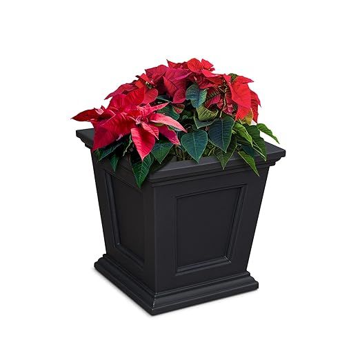 Mayne Fairfield 16in Square Planter - Black - Durable Self Watering Resin Planter (5887-B) | Amazon (US)
