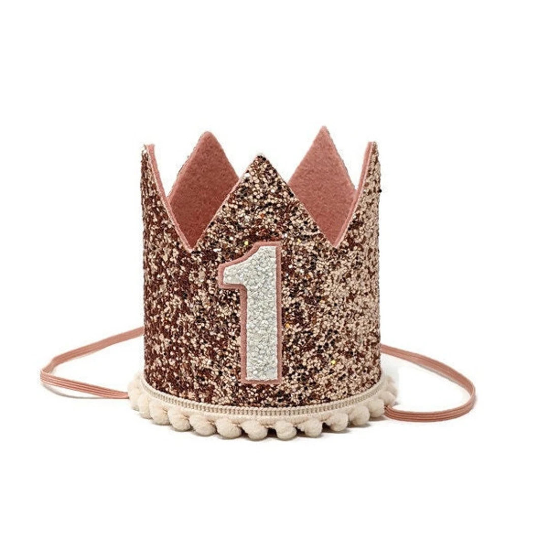 First Birthday Crown | Rose Gold Birthday Crown | 1st Birthday Hat | First Birthday Girl Outfit |... | Etsy (US)