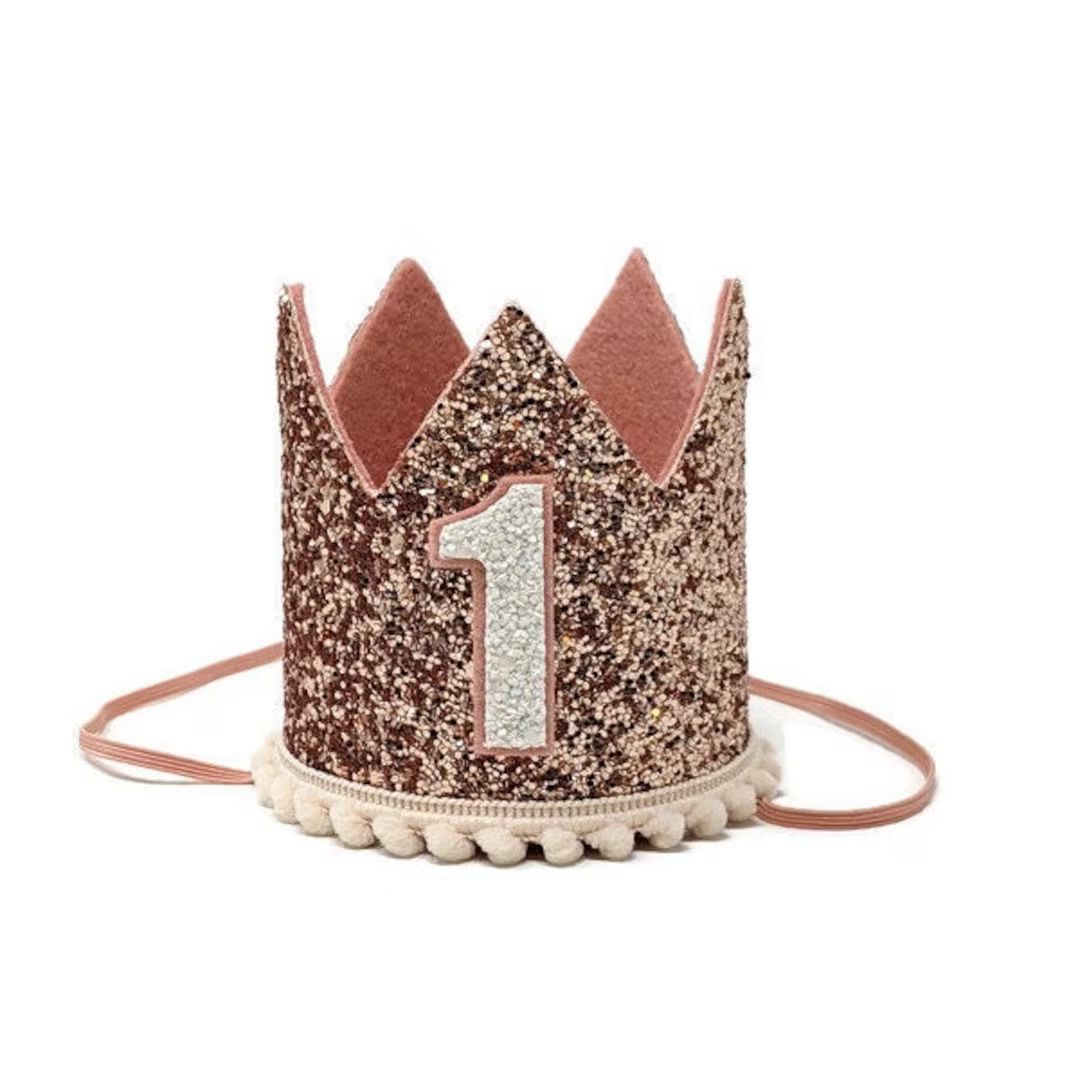 First Birthday Crown | Rose Gold Birthday Crown | 1st Birthday Hat | First Birthday Girl Outfit |... | Etsy (US)