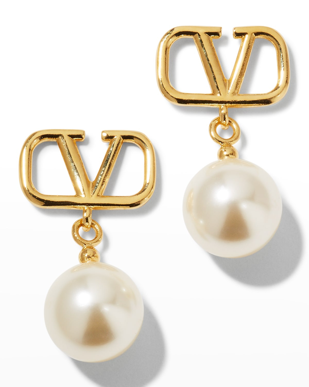 Logo Pearly-Drop Earrings | Neiman Marcus
