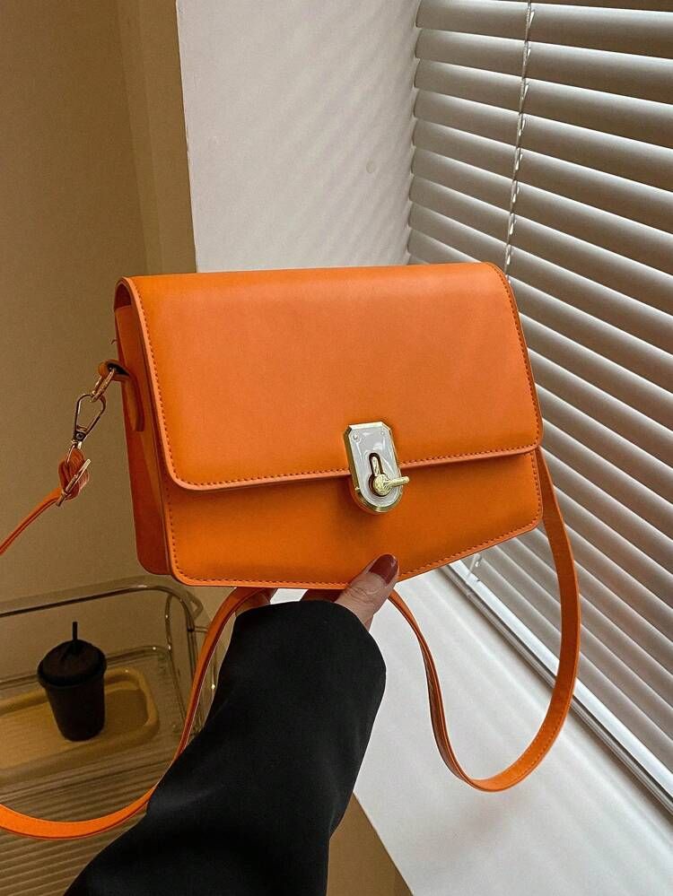 New
     
      Neon Orange Crossbody Bag PU Funky Flap | SHEIN