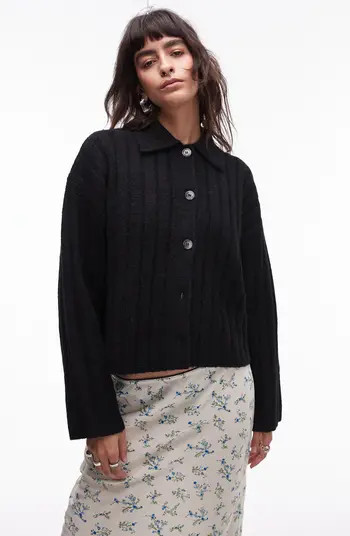 Rib Collared Cardigan | Nordstrom