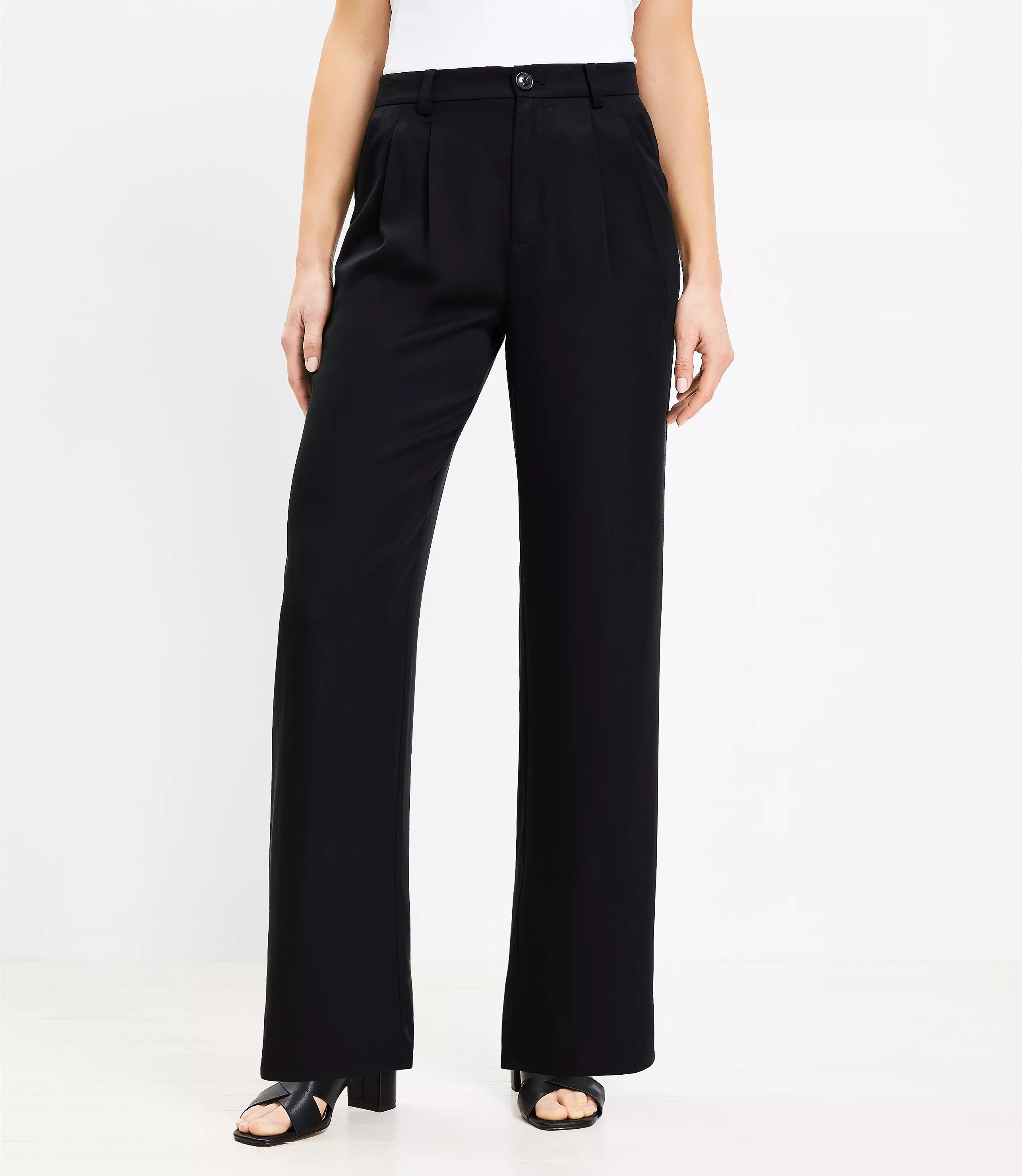 Tall Emory Wide Leg Trousers | LOFT